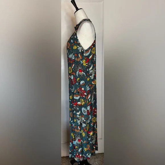 Anthropologie Geneva Halter Wide Leg Floral Jumpsuit Romper Keyhole Feminine - Picture 9 of 14